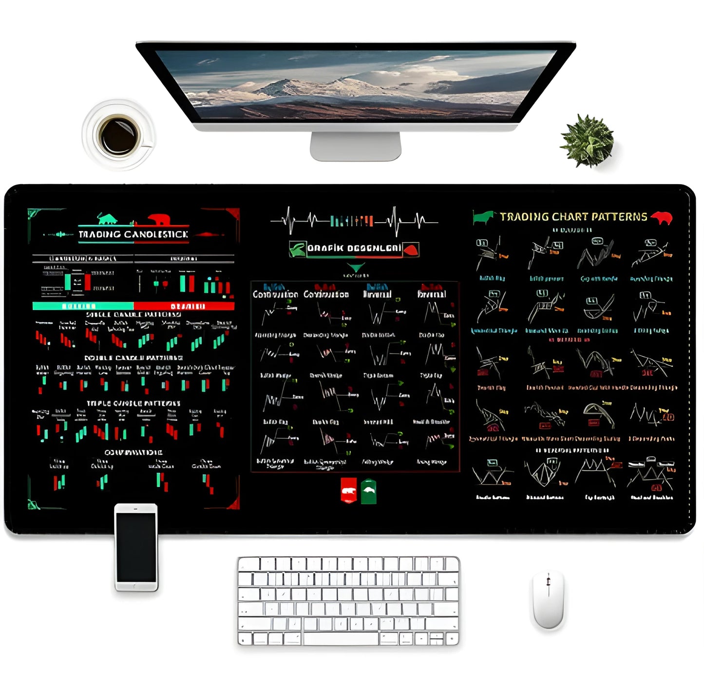 Game-themed printed rubber mouse pad on a desk, showing non-slip base and graphic design.