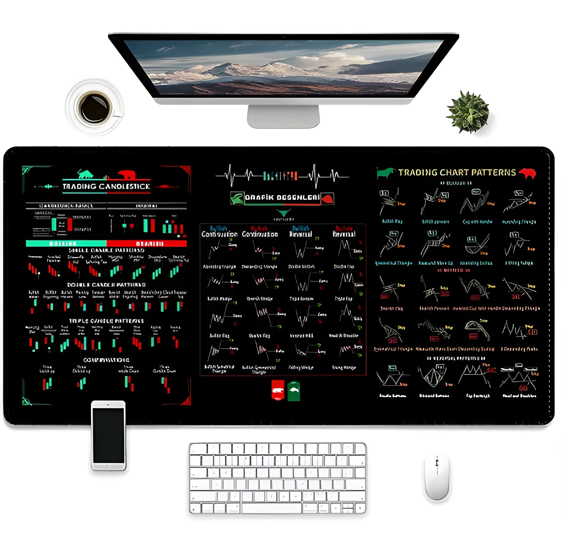 Game-themed printed rubber mouse pad on a desk, showing non-slip base and graphic design.
