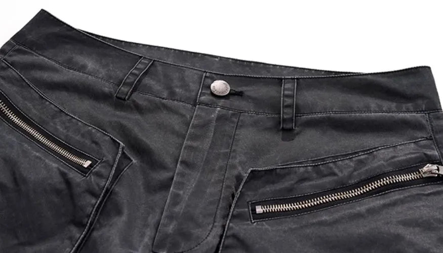 Retro three-dimensional keel casual sports trousers in white or black rayon viscose fabric