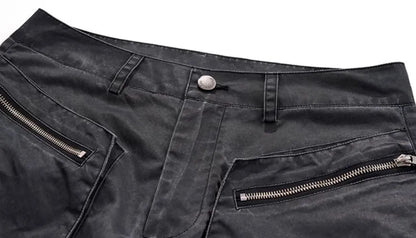 Retro three-dimensional keel casual sports trousers in white or black rayon viscose fabric