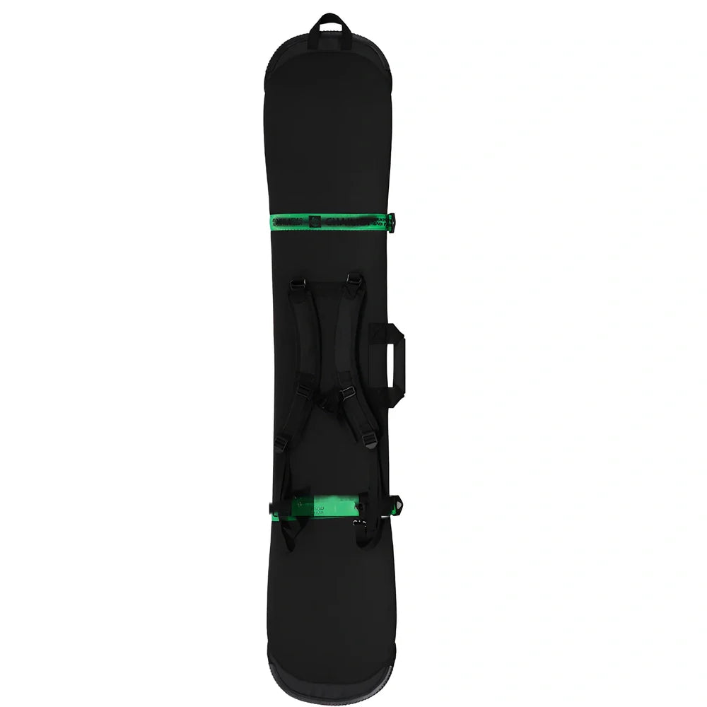 Black Dumpling Skin Snowboard Protective Cover with Green Ribbon for 80-169cm Boards, SBR Material