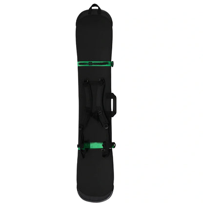 Black Dumpling Skin Snowboard Protective Cover with Green Ribbon for 80-169cm Boards, SBR Material