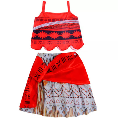 Girls' performance costume set in graph color, acetate fiber, sizes 100cm-140cm