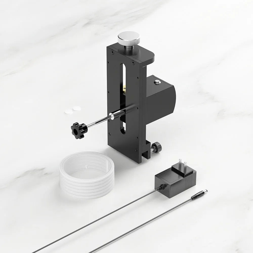 Ultrasonic cleaning machine with digital display, tank, and a single-slot bracket for holding discs or PCBs.
