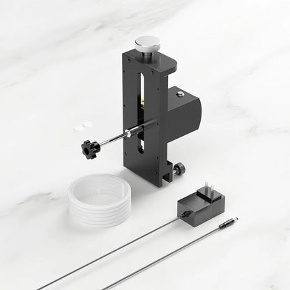 Ultrasonic cleaning machine with digital display, tank, and a single-slot bracket for holding discs or PCBs.