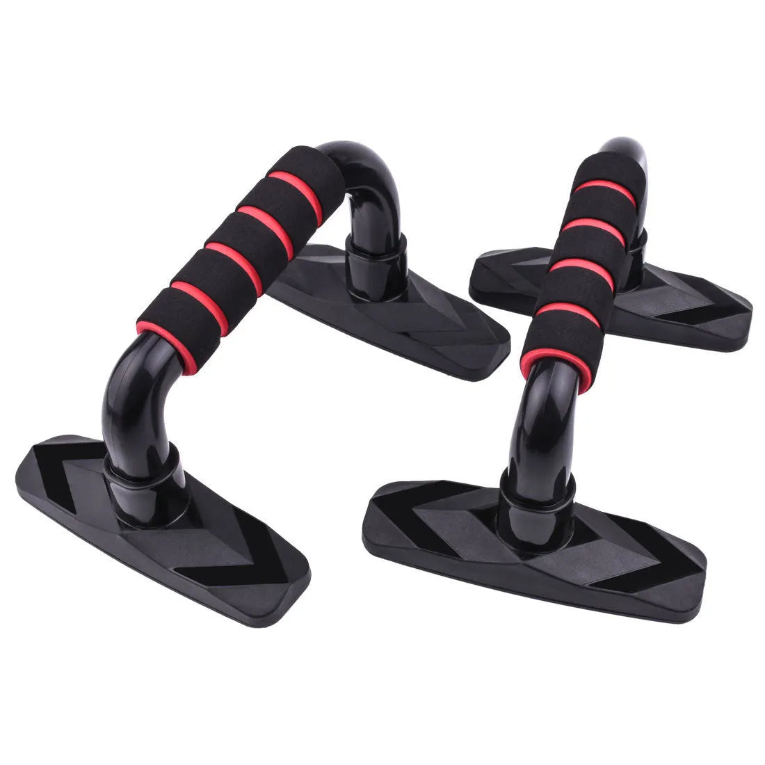I-shaped push up bar with PP sponge grip in black, blue, grey, or red colours for arm and chest exercises