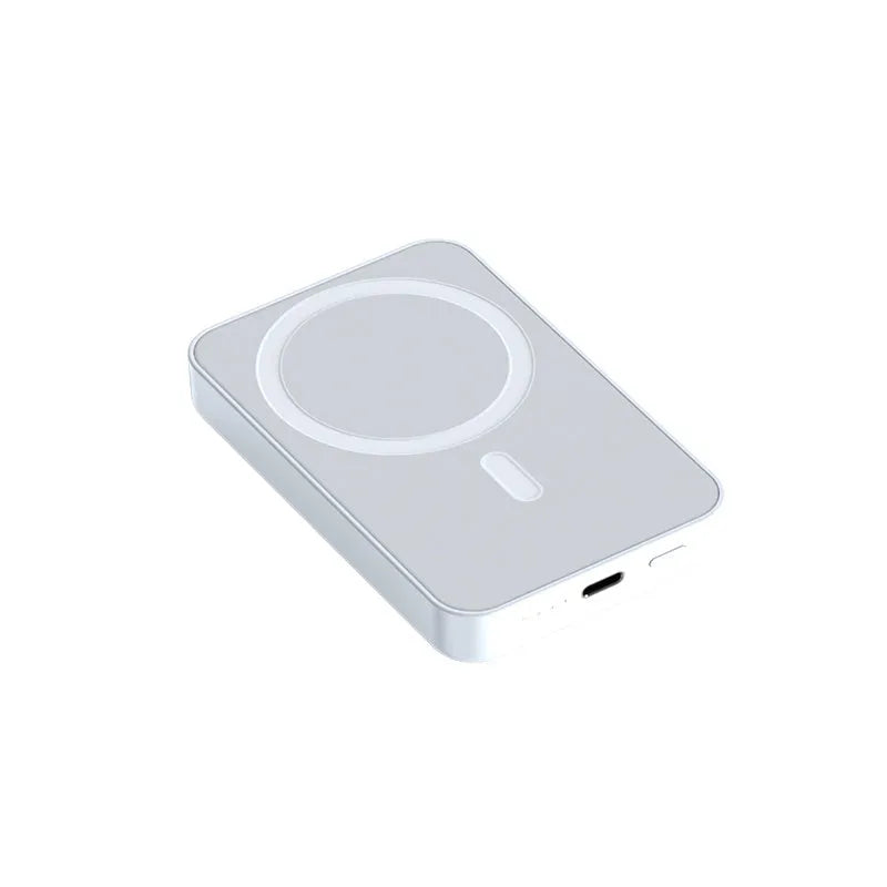 Pink magnetic wireless power bank showing dimensions 100x64x18mm with 20000mAh capacity