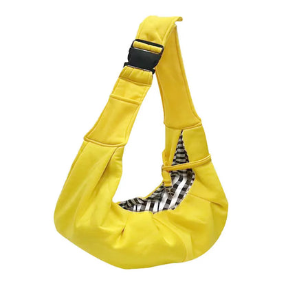 Soft brown adjustable shoulder strap dog carrier bag for small pets