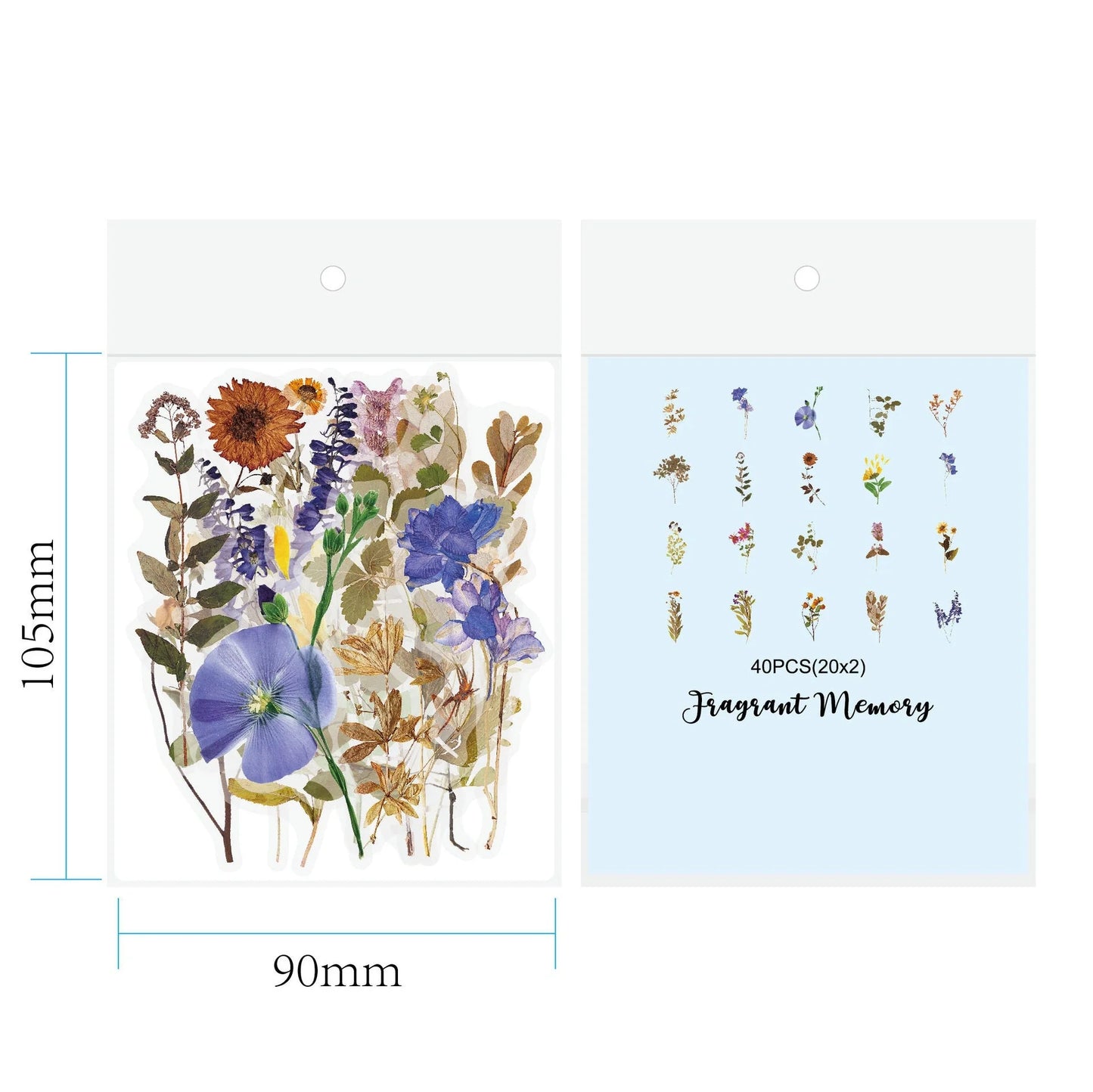 Enchanting transparent floral and mushroom stickers for DIY journaling and crafting