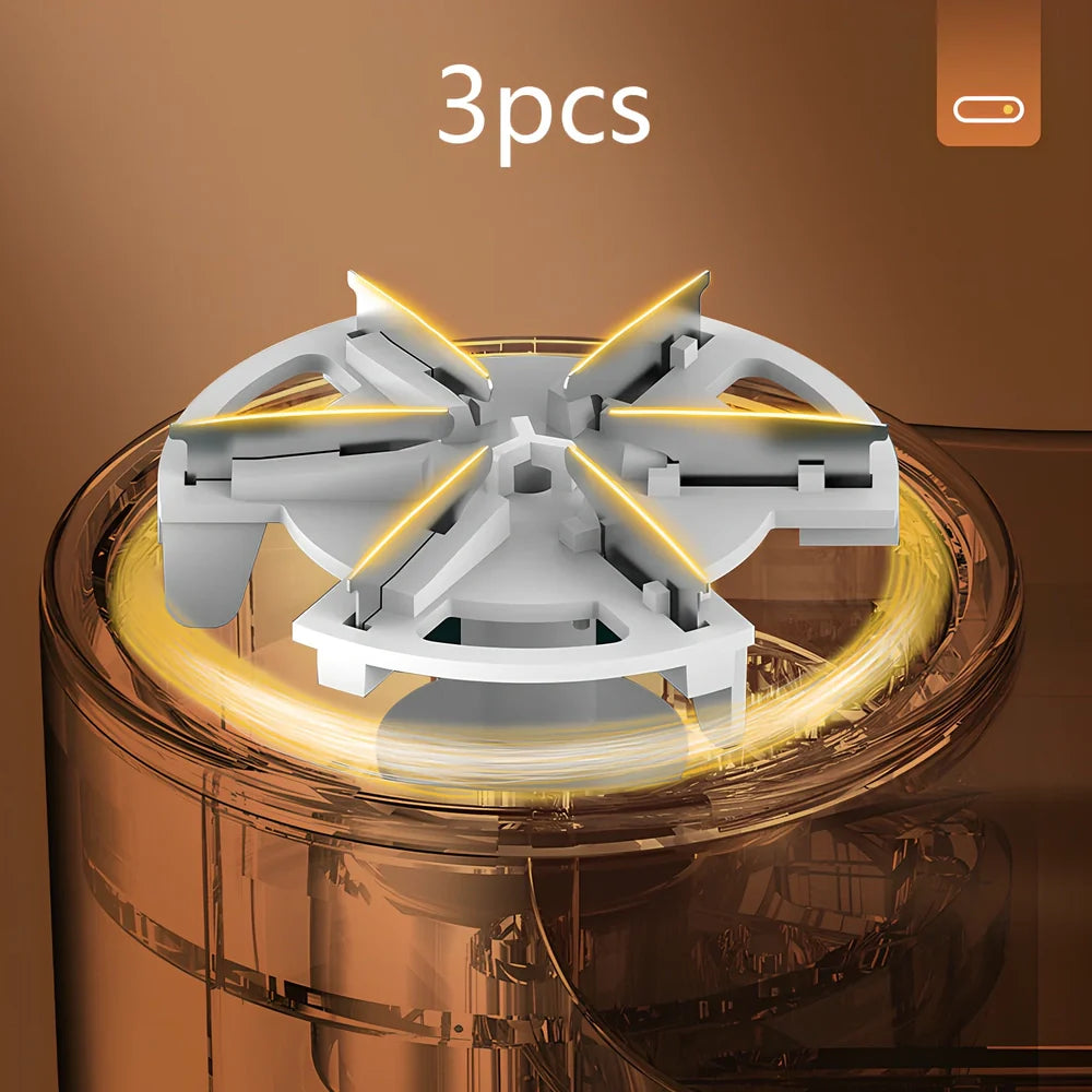 Rechargeable green lint trimmer removing fabric balls from wool jumper, digital display showing speed, 15 cm size with spare blades