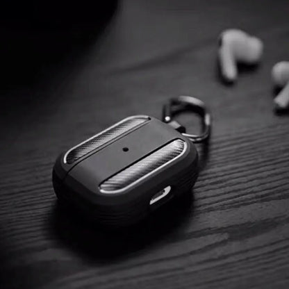 Carbon fibre pattern TPU clamshell case for AirPods in black, red, blue, grey, pink or apple green