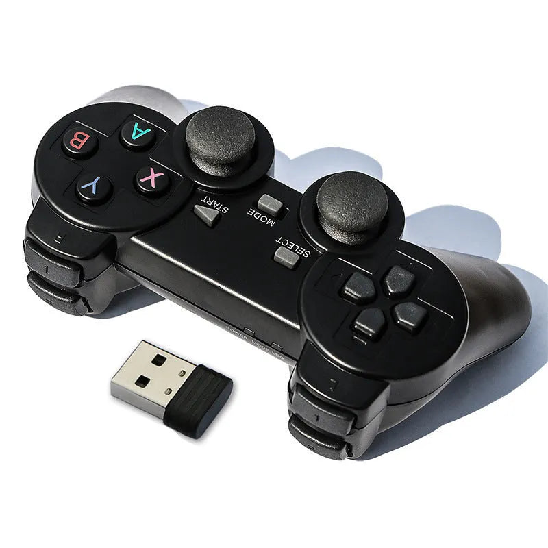 Classic Black 2.4G wireless gamepad for Android TV and PC with receiver and bracket