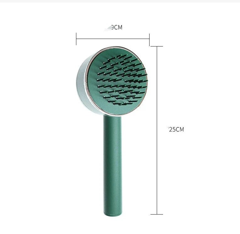 Luxurious hair massage comb with air-cushioned bristles for a soothing scalp experience and effortless styling