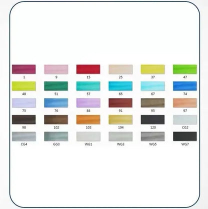 Double-headed alcohol-based oily colour animation paint pens with round and inclined tips for professional art students