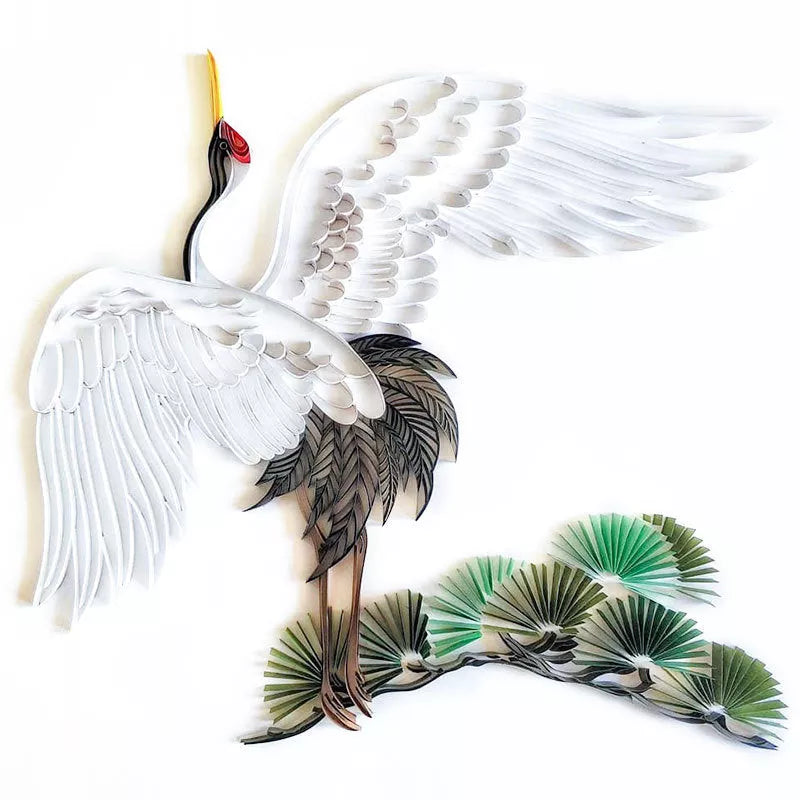 Handmade quilted paper painting set with animal themes and crafting tools