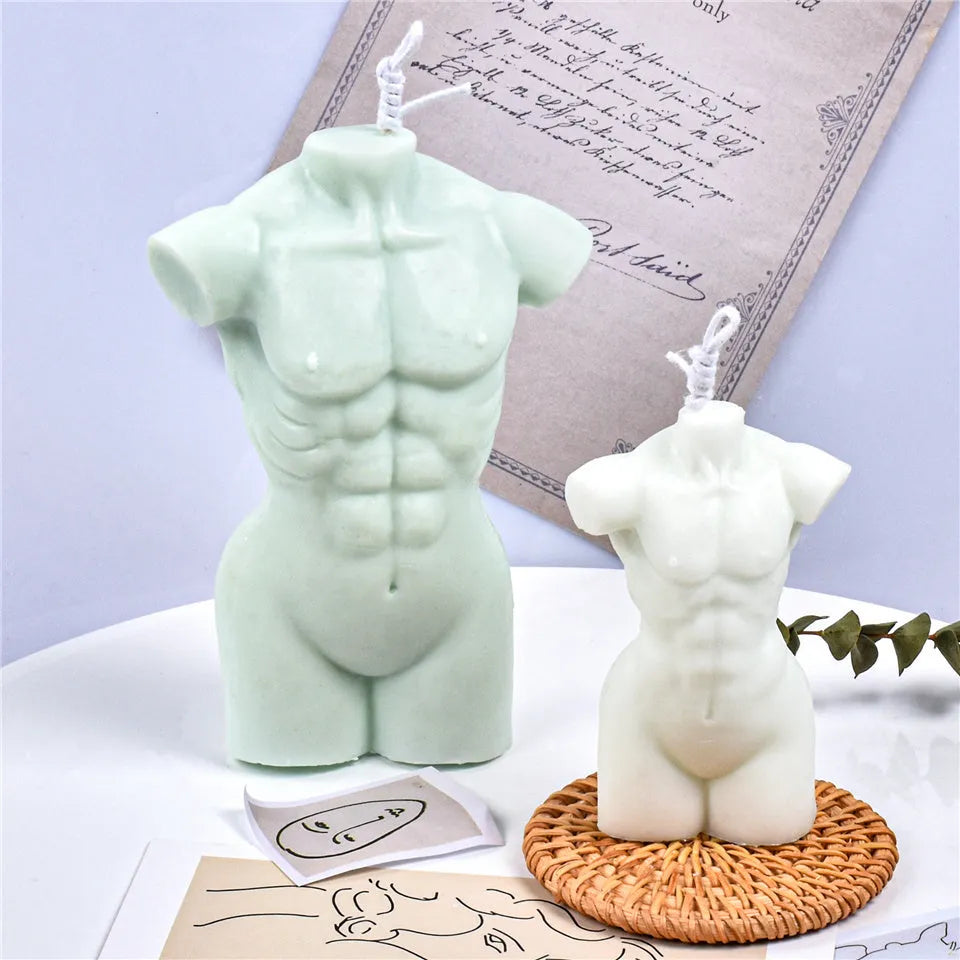 Geometric silicone mould for candle making and plaster casting showing 10cm and 14cm height options