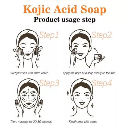 Kojic Acid Soap for skin brightening and freckle reduction, 65g x 2 bars