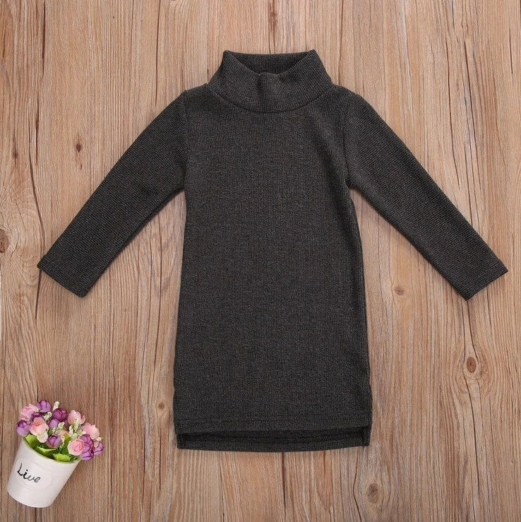 Black floral pattern sleeveless dress for girls with five size options from 90 to 130cm