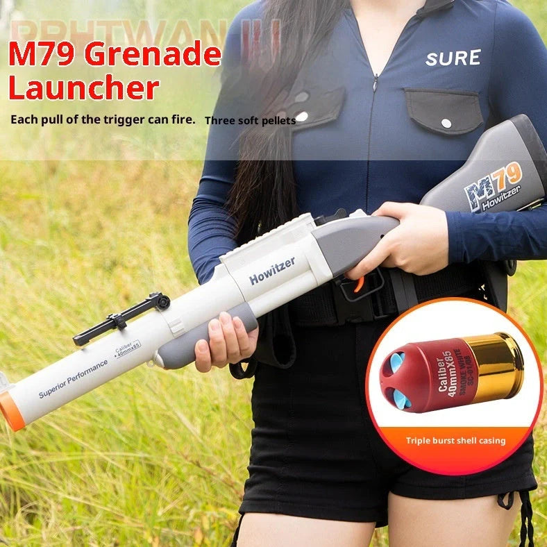 Three-piece golden ring howitzer children's toy soft bullet gun with bullets and accessories