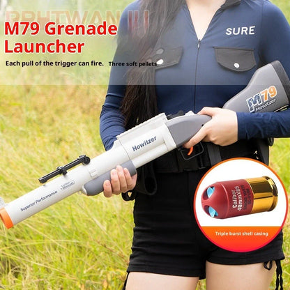 Three-piece golden ring howitzer children's toy soft bullet gun with bullets and accessories