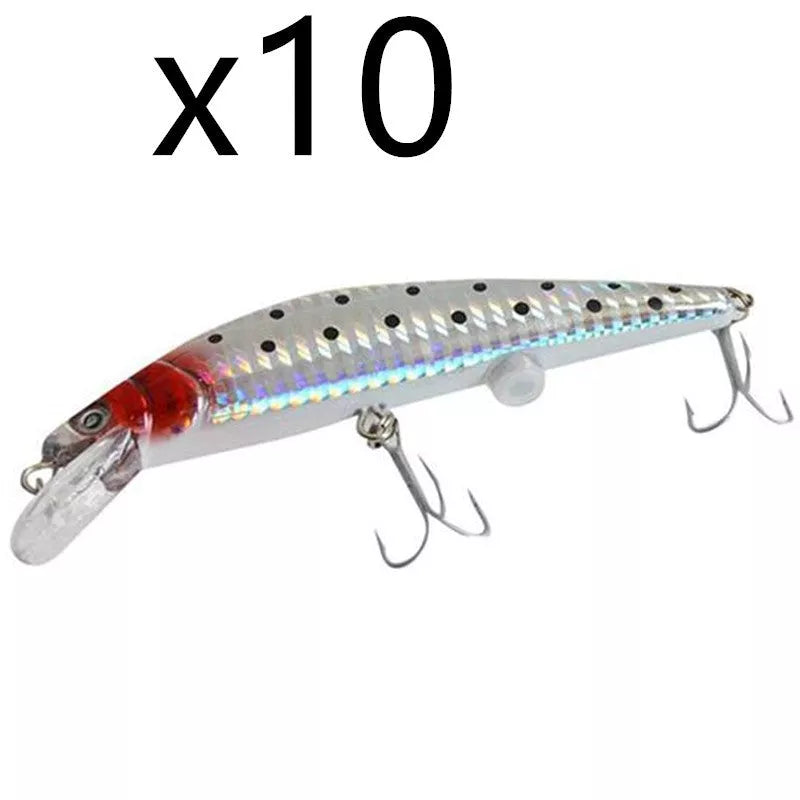 USB rechargeable twitching fish lure with LED light for night fishing
