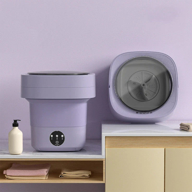 Compact, foldable portable washing machine with three timer settings and energy-efficient design