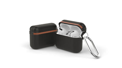 Silicone AirPods case in solid colour with reinforced corners and split design for quick access