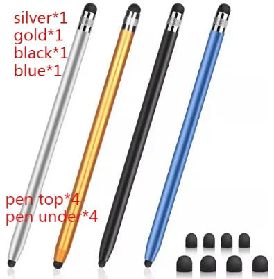 Two-in-one touch screen pen with metal shell in multiple colours for universal device compatibility