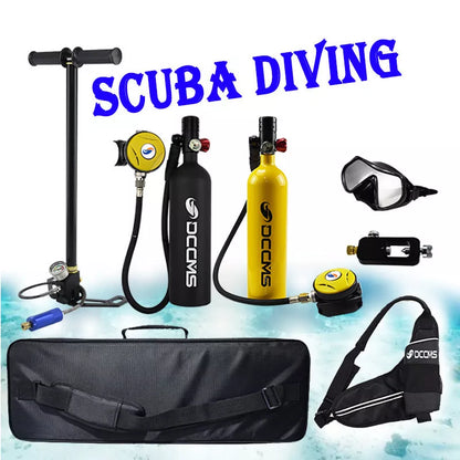 DCCMS Portable Diving Oxygen Tank in yellow and black, 260X90mm, 200 bar capacity