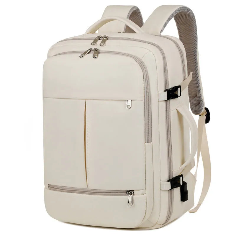 Large waterproof oxford cloth backpack for business travel with multiple pockets and 15.6 inch laptop compartment