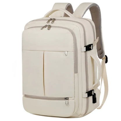 Large waterproof oxford cloth backpack for business travel with multiple pockets and 15.6 inch laptop compartment