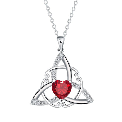 Celtic knot necklace for women in copper with electroplated colour geometric pendant
