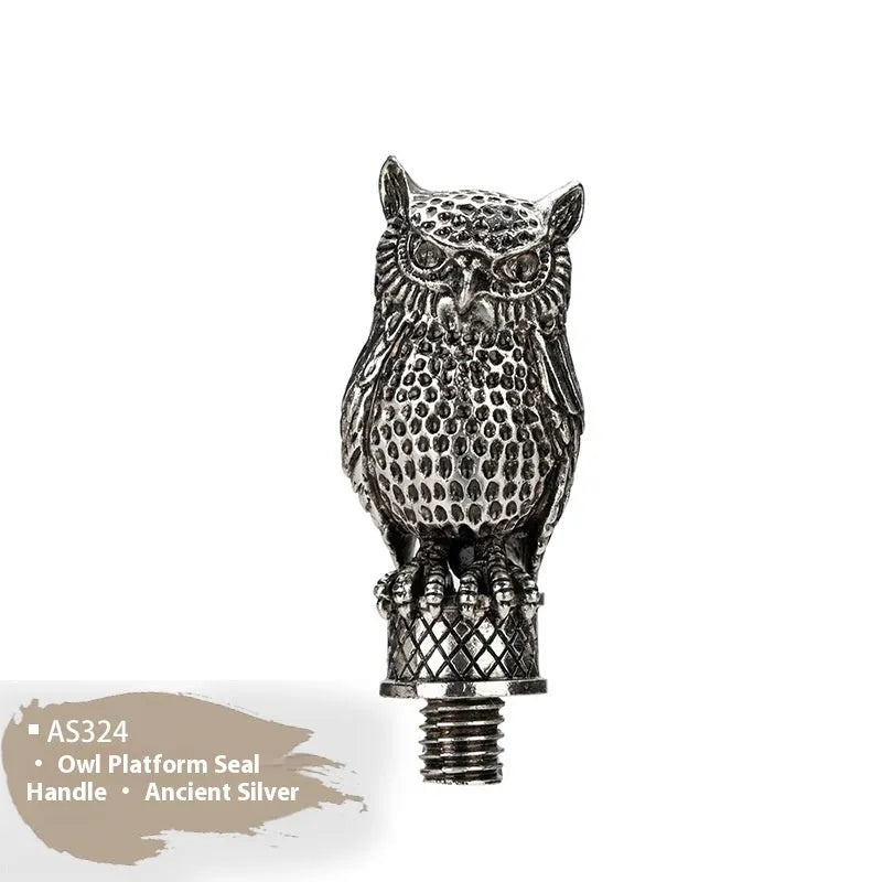Wooden wax seal handle tool in various designs including lily, pearl cloud, and double dragon styles.