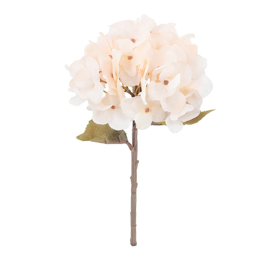 36cm artificial hydrangea branch with 16cm flower head in coffee brown colour