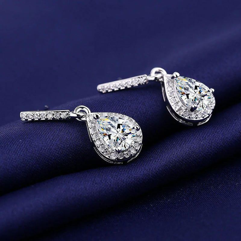 Hhomeenjoy Elegant Drop-Shaped Zircon Earrings for Fashionable Women