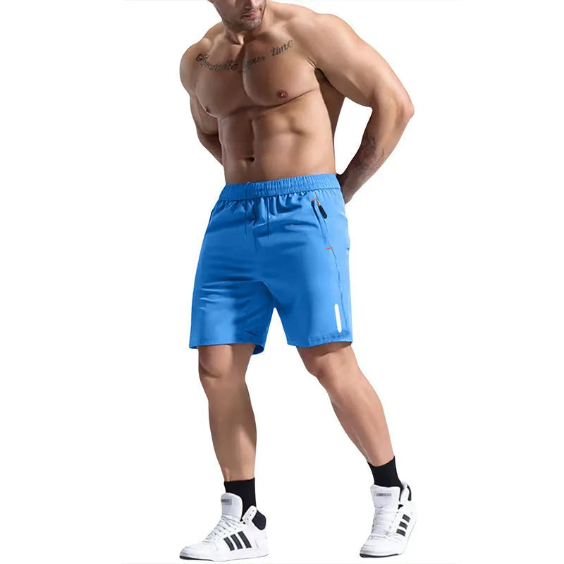 Men's bamboo blend sports shorts in army green with an elastic drawstring waist.