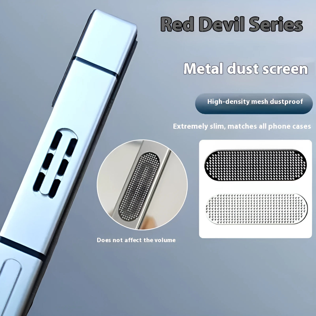 Metal dustproof net for RED MAGIC 10 Pro and 8/9 series phones, black and silver, 4 pack