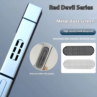 Metal dustproof net for RED MAGIC 10 Pro and 8/9 series phones, black and silver, 4 pack