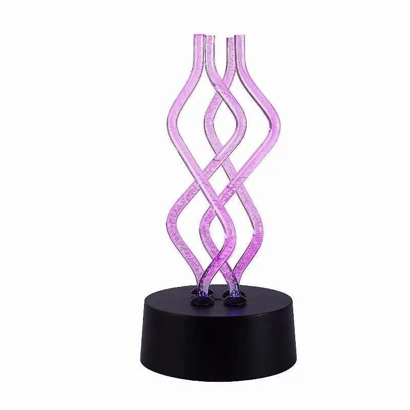 Mesmerizing 7-color changing USB acrylic table lamp with soft, warm glow and captivating light display