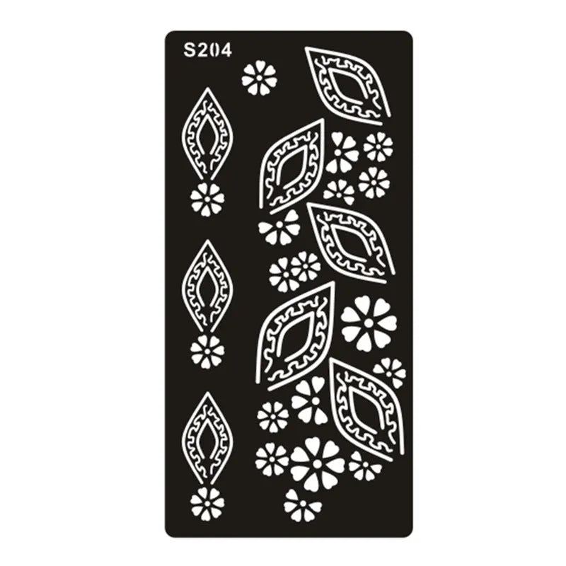 Geometric hollow design temporary tattoo sticker in Southeast Asian style on water transfer paper