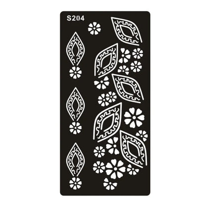 Geometric hollow design temporary tattoo sticker in Southeast Asian style on water transfer paper
