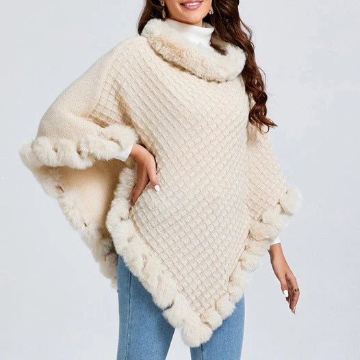 Luxury Rex Rabbit Fur Shawl Cape for Women in various colors