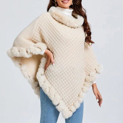Luxury Rex Rabbit Fur Shawl Cape for Women in various colors