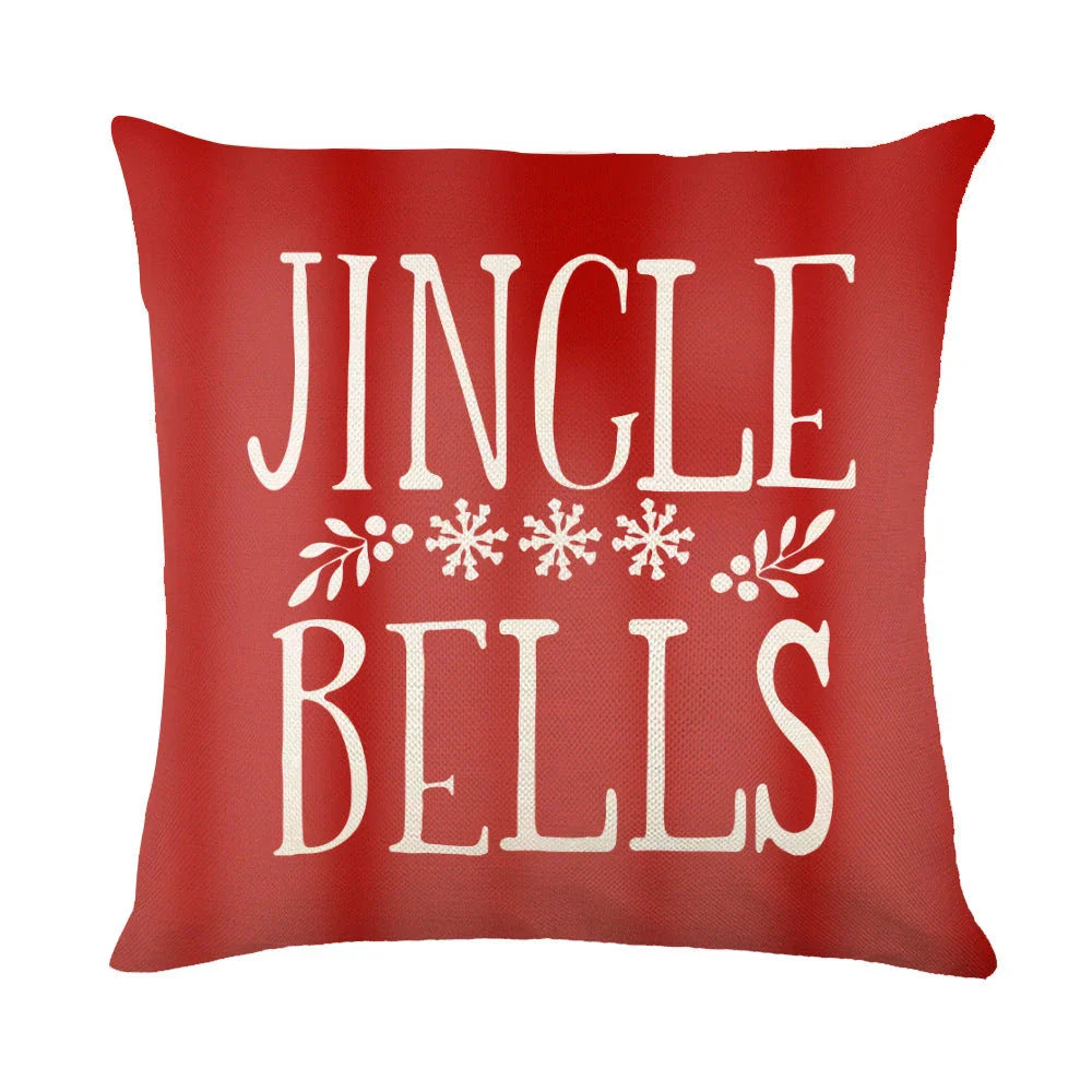 Festive throw pillow covers with various snowflake designs for Christmas home decor