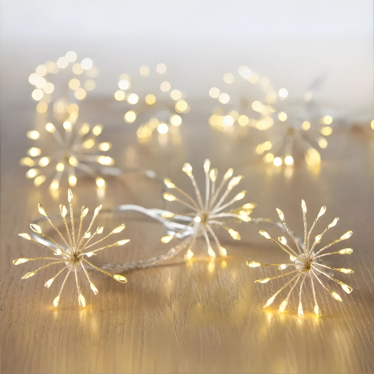 Dandelion LED solar fireworks lamp, 6.25m flower shape, 10 fireworks, 100 or 200 LED, warm white or colourful