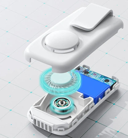 Mini portable mask fan with charging case for outdoor cooling