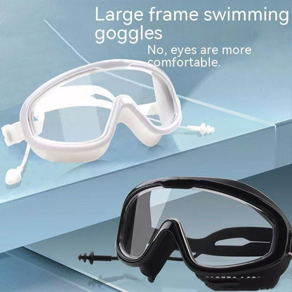 Large frame waterproof anti-fog HD swimming goggles for adults in multiple colors