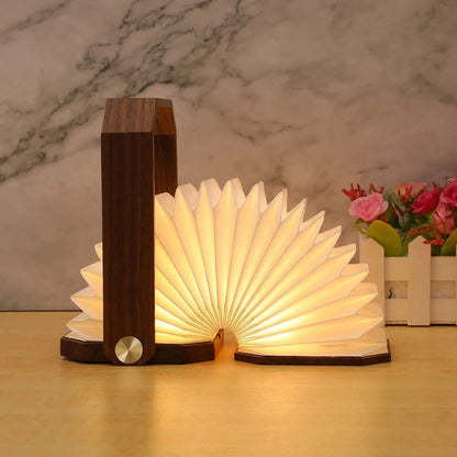 Nordic style wooden hand lamp with USB rechargeable feature