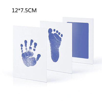 Disposable ink baby hand and foot print kit with six colour options and two size formats