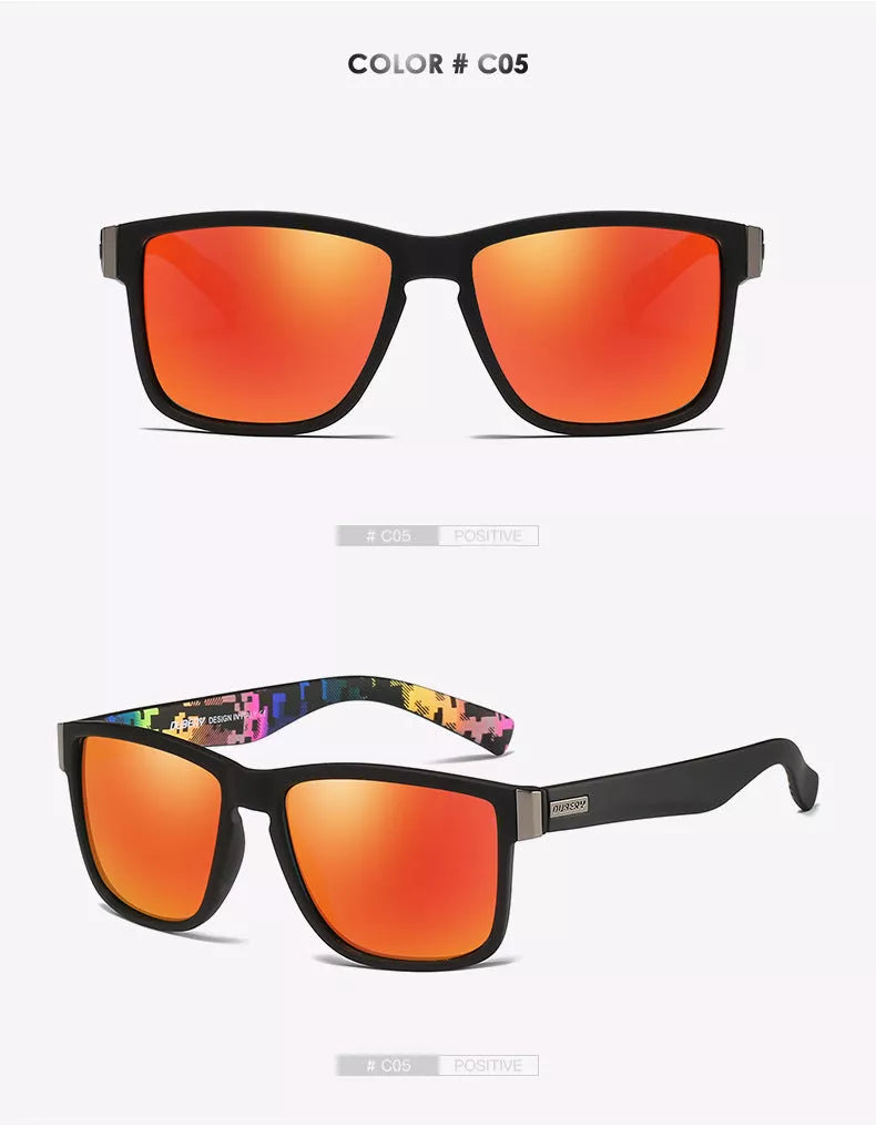 Frame Outdoor UV400 Polarized Sports Sunglasses in orange, designed for square face shapes